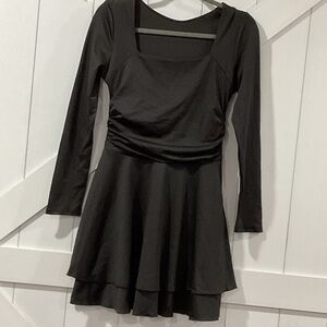 Essentials Black Long Sleeve Dress